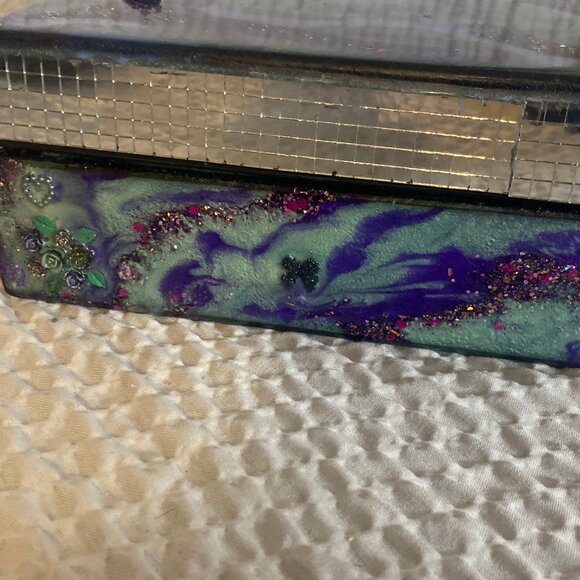 NEW Handmade Resin Designed Closing Lid Keepsakes Jewelry Trinket Box - Picture 5 of 11